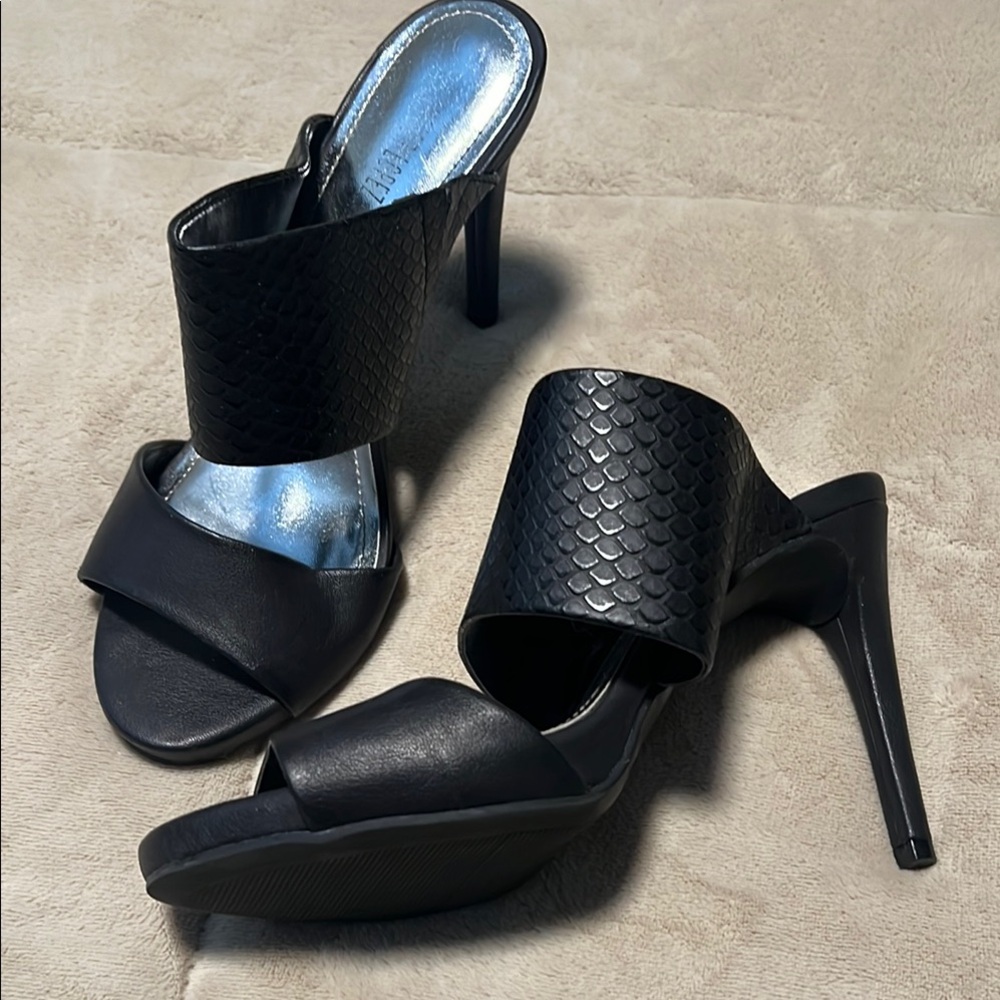 Jennifer Lopez Black High Heel Mules